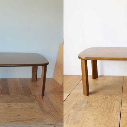 W1900ある大きなダイニングテーブルの天板をリサイズ　家具リメイク事例：R414　before&after