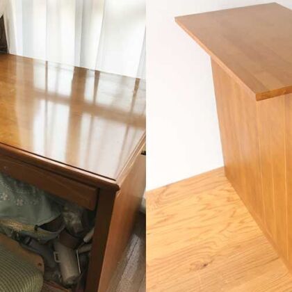 学習机をスリムなキッチンカウンターにリメイク　家具リメイク事例：R418　before&after
