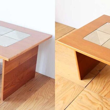R429：お引越し等でぐらつきが生じたデンマーク製テーブルを修理　家具リメイク事例：R429　before&after