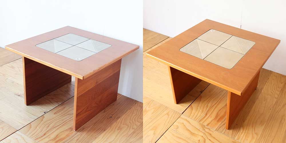 R429：お引越し等でぐらつきが生じたデンマーク製テーブルを修理　家具リメイク事例：R429　before&after