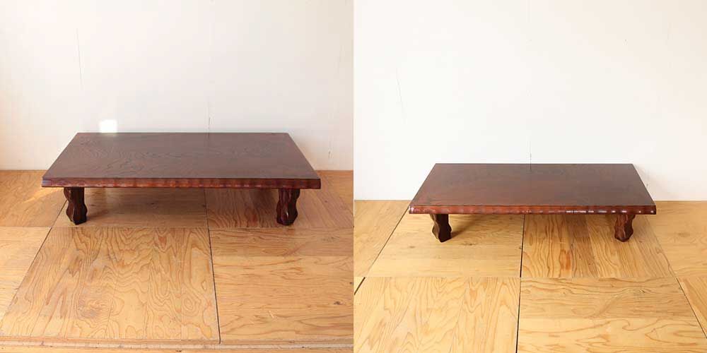 座卓の天板をご新居に合わせ奥行きをコンパクトにリサイズ　家具リメイク事例：R433　before&after
