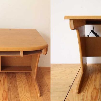 学習机の横幅を1/3サイズのコンパクトなサイズにリメイク　家具リメイク事例：R438　before&after