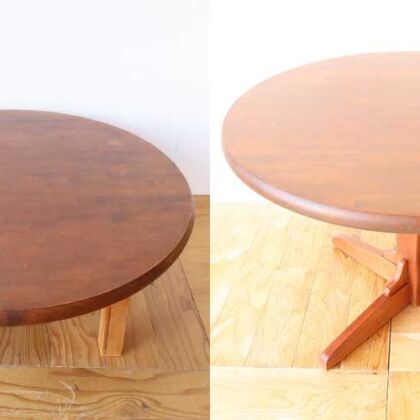 思い出の座卓を天板を活かしてダイニングテーブルにリメイク　家具リメイク事例：R611　before&after