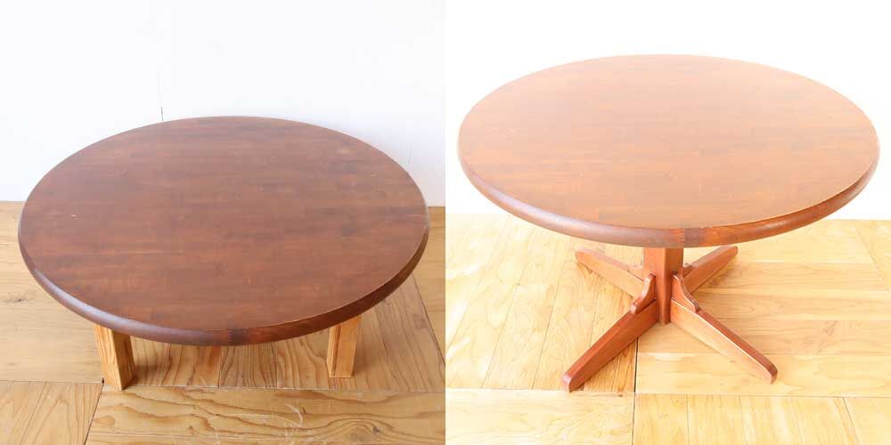思い出の座卓を天板を活かしてダイニングテーブルにリメイク　家具リメイク事例：R611　before&after