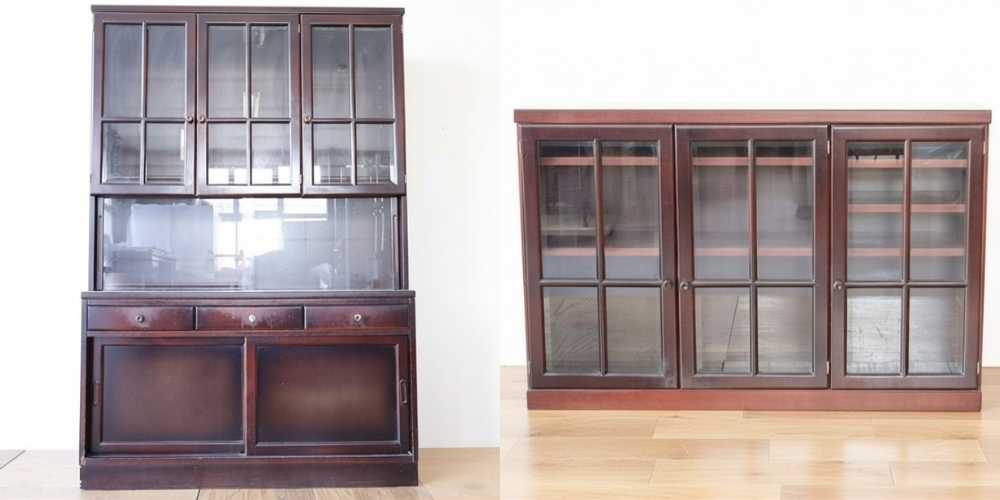 R0529:食器棚の収納力を活かしながらコンパクトな本棚へリメイクのイメージ