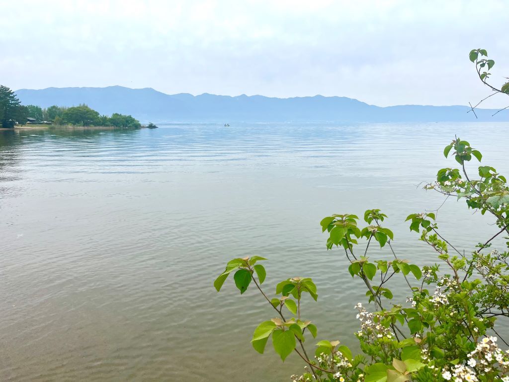 琵琶湖の朝の風景