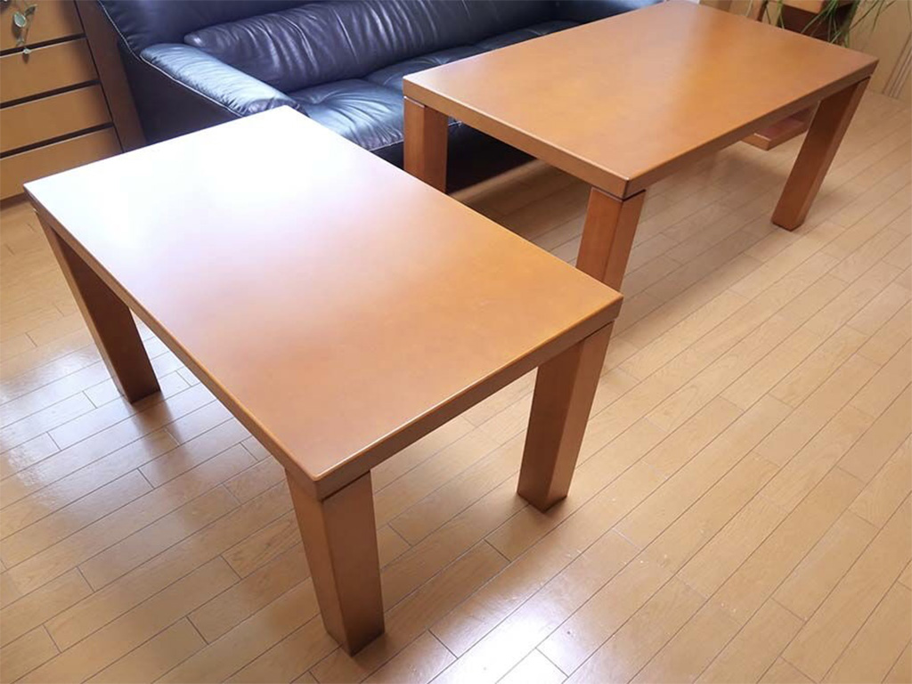 リメイクしたテーブル2台