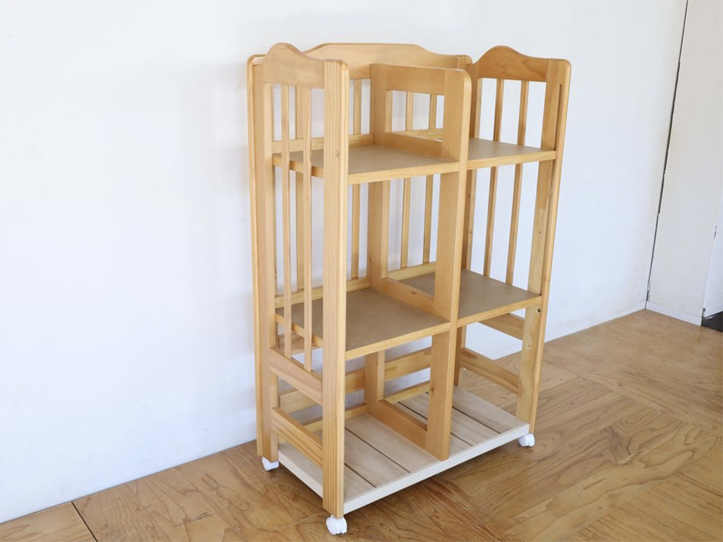 ベビーベッドから作ったランドセルラック