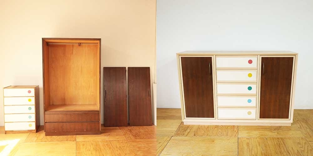 R1135:思い出のタンスを組み合わせて。世界にひとつだけの家具にリメイクのイメージ