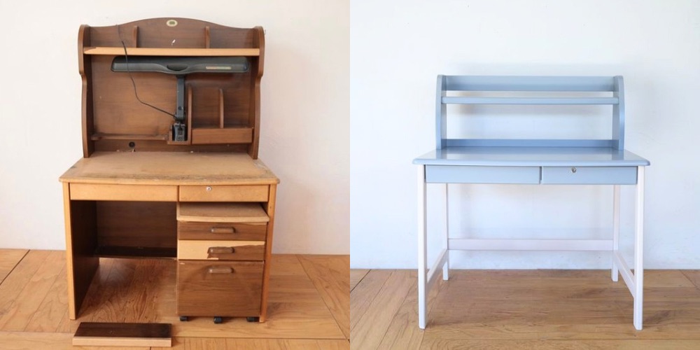 R1141:古くなった学習机をリメイク！ツートンカラーのお洒落デスクにのイメージ