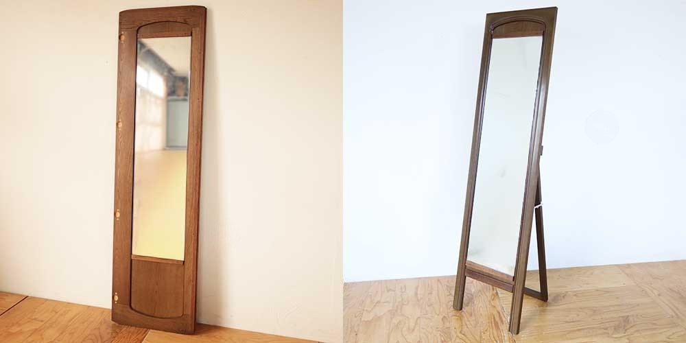 R1150:タンスの扉と“思い出”をそのまま。スタンドミラーにリメイクのイメージ