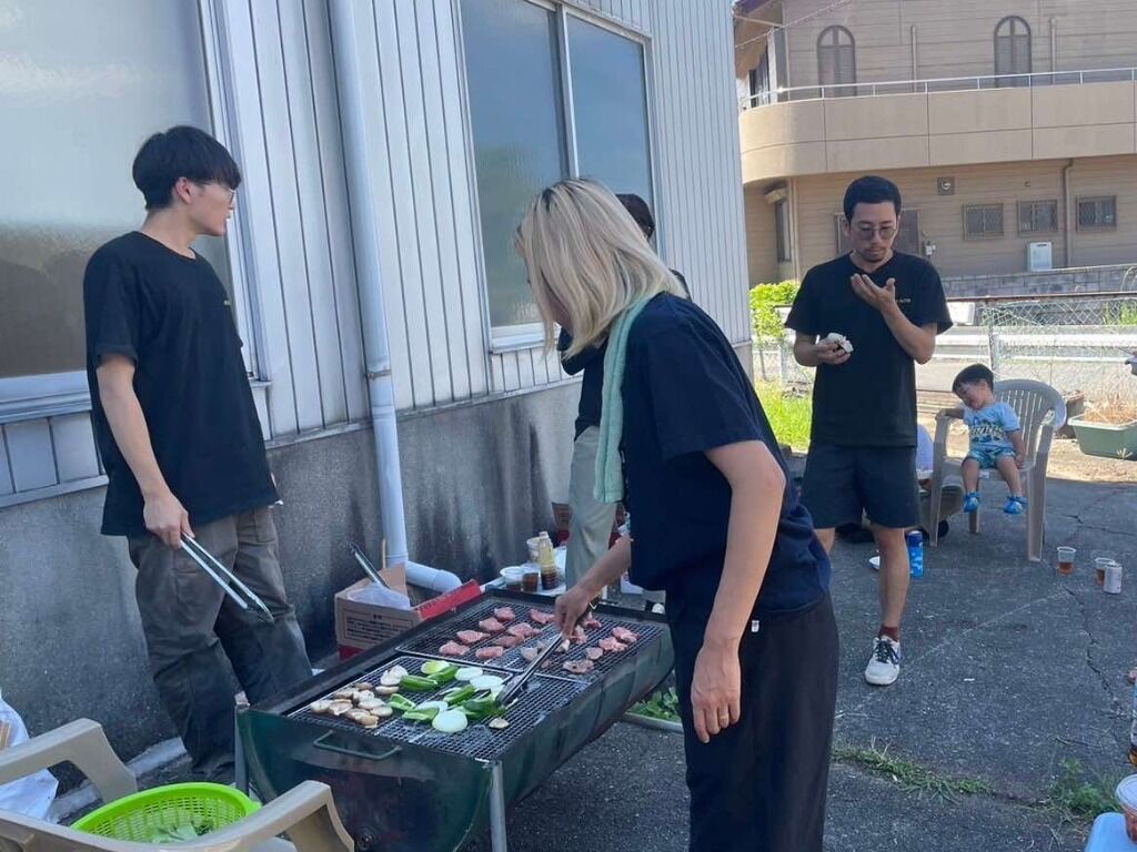 工房でBBQ