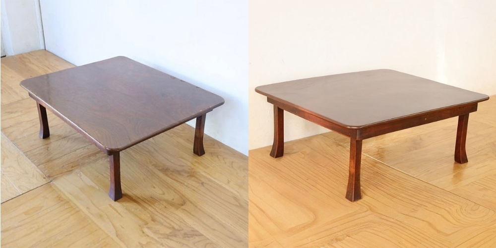 R1168:折りたたみ脚を修理し、天板も美装。思い出の座卓をレストアのイメージ