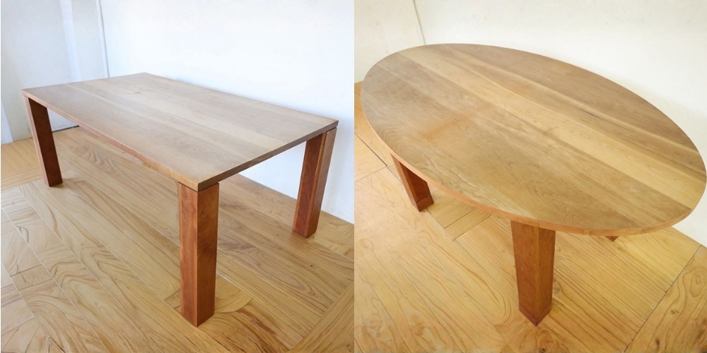 R1170:ダイニングテーブルを長方形から楕円形へ。脚は2段階調整にのイメージ