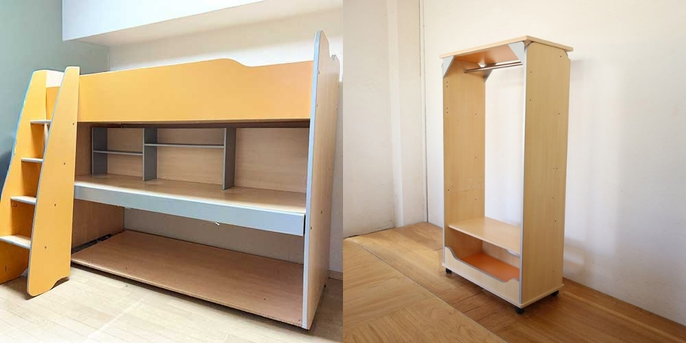 R1200:思い出の2段ベッドをハンガーラックにリメイク。面影たっぷりにのイメージ