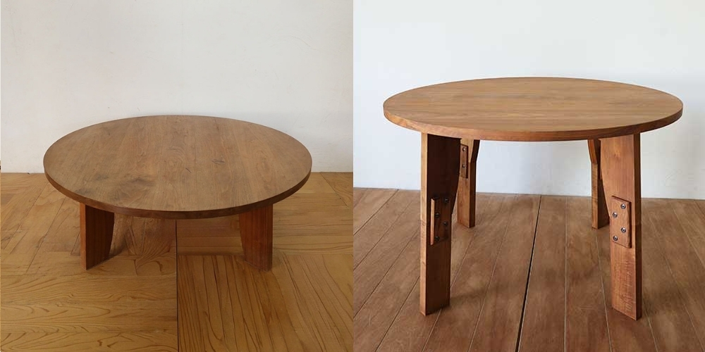 R1255:ローテーブルの高さを2wayにリメイク。延長脚でダイニングにものイメージ