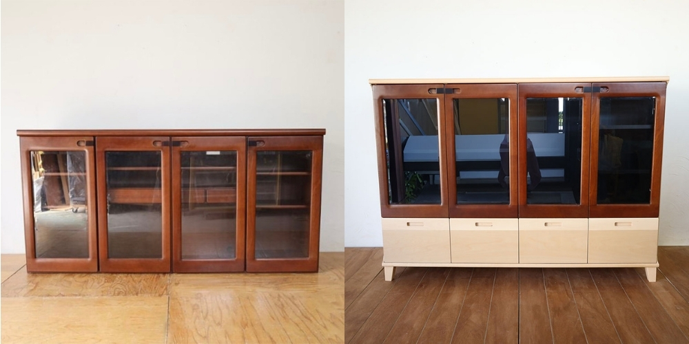 R1258:落ち着いた色味のリビングボードが、ツートンカラーでおしゃれにのイメージ