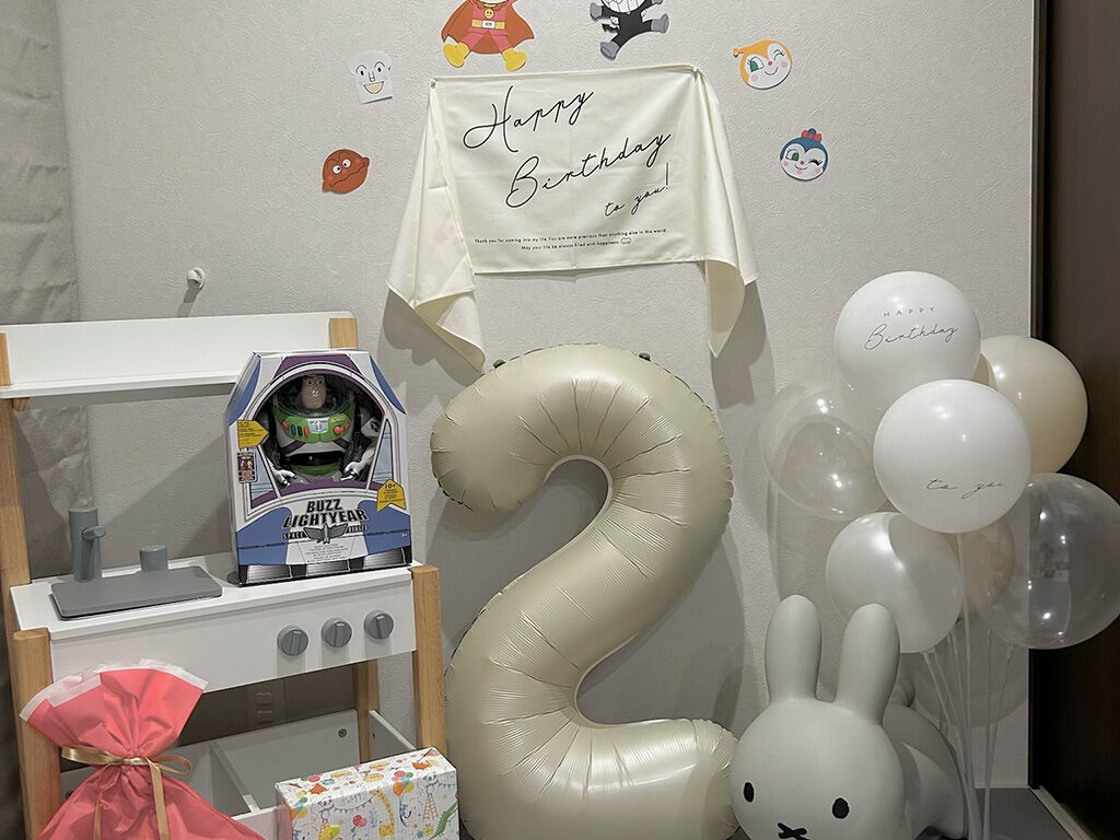 2歳の誕生日の飾り付け