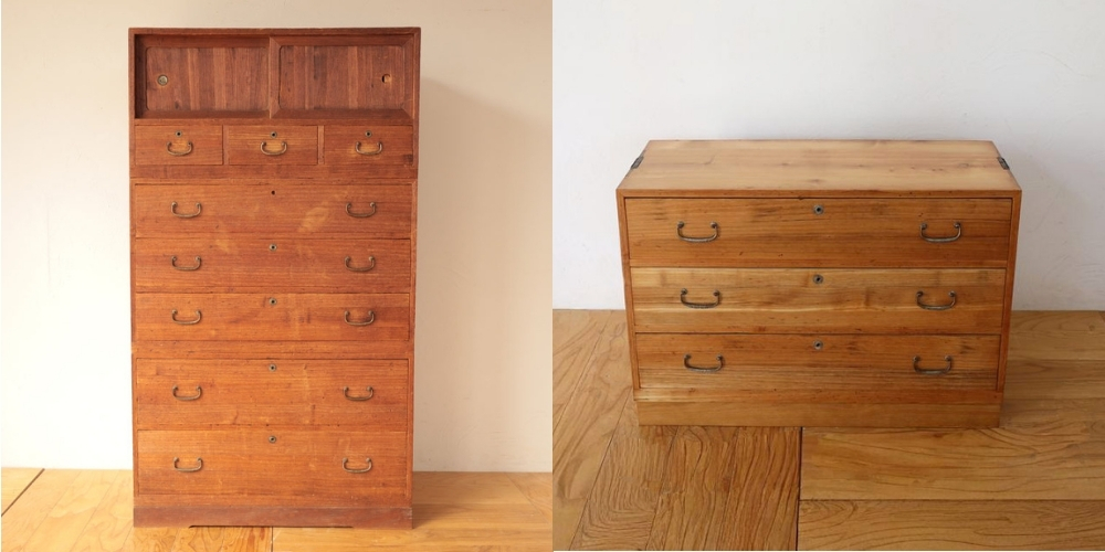 R1298:桐タンスを使いやすい高さに。お着物が収納できるチェストにリメイクのイメージ