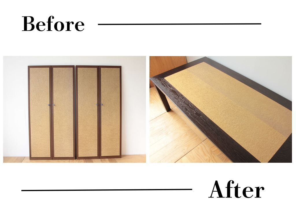 婚礼タンスをテーブルにリメイク（バーズアイメープル）