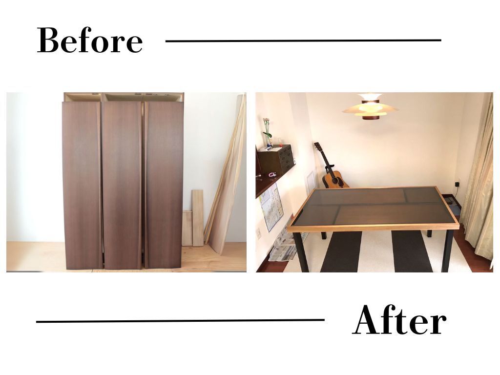 婚礼タンスをダイニングテーブルにリメイク