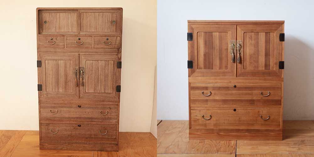 R1052:戦前からある桐の和タンスをリサイズ！着物・洋服収納にのイメージ