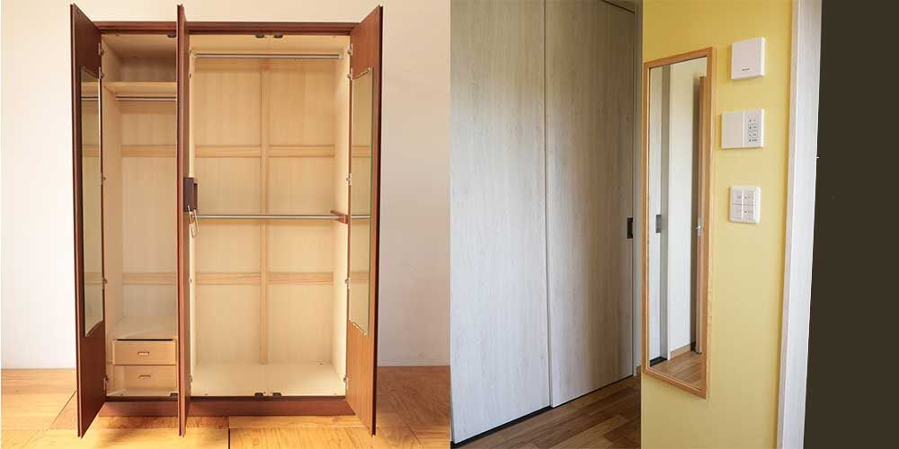 R1055:婚礼タンス扉のミラーを活かして壁掛けミラーにリメイクのイメージ