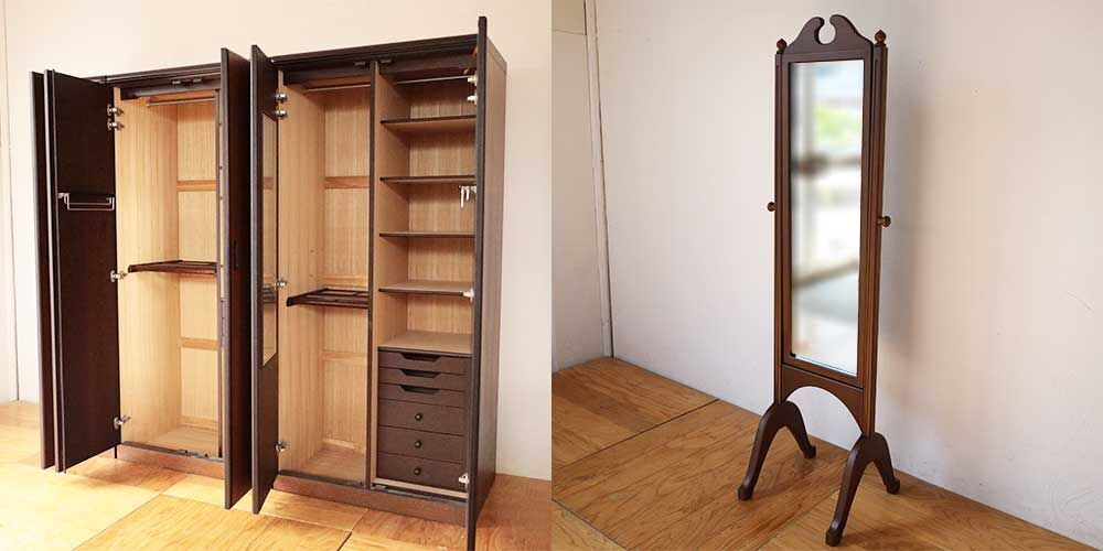 R1059:婚礼タンスの扉裏の鏡を活かしシュバルミラーにリメイクのイメージ