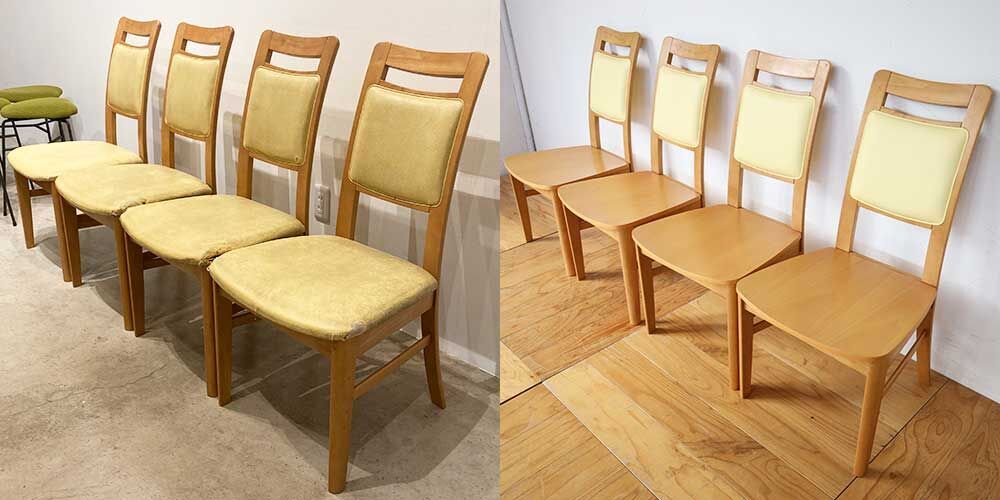 R1062:ペットにかじられボロボロになった椅子を綺麗にリメイクのイメージ