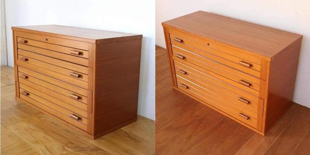 R1357:4段引き出しをスライドレール仕様に。ご高齢のお母様も使いやすくのイメージ