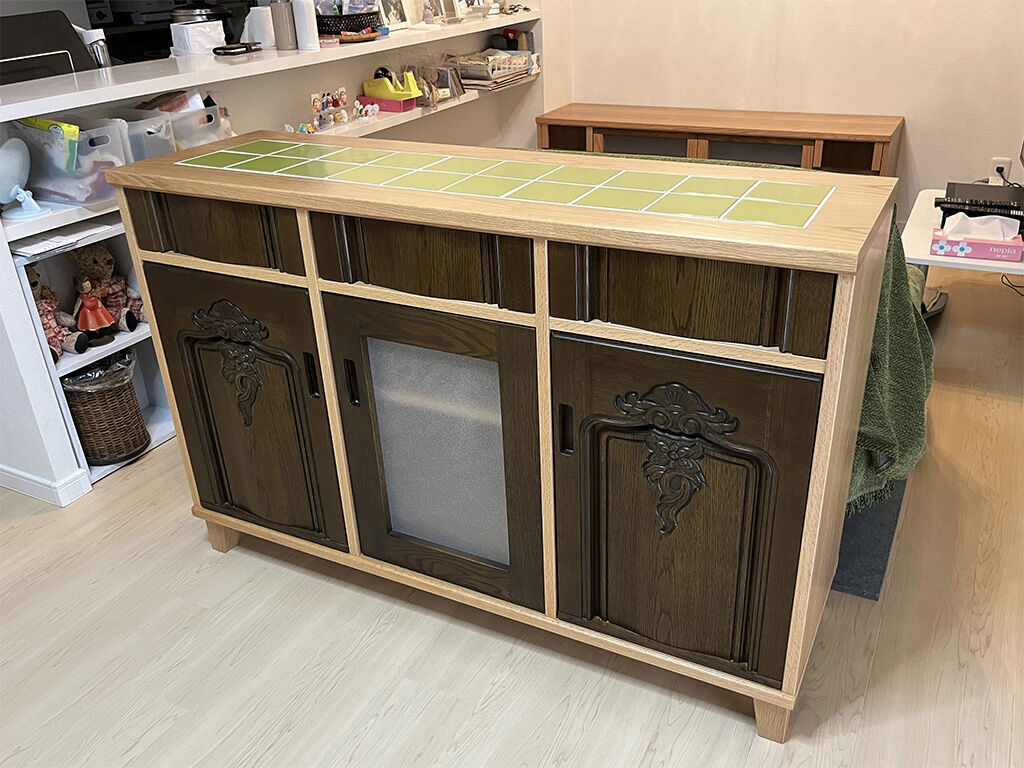 婚礼タンスを新居用の家具にリメイク♪収納力抜群のリビングボードに