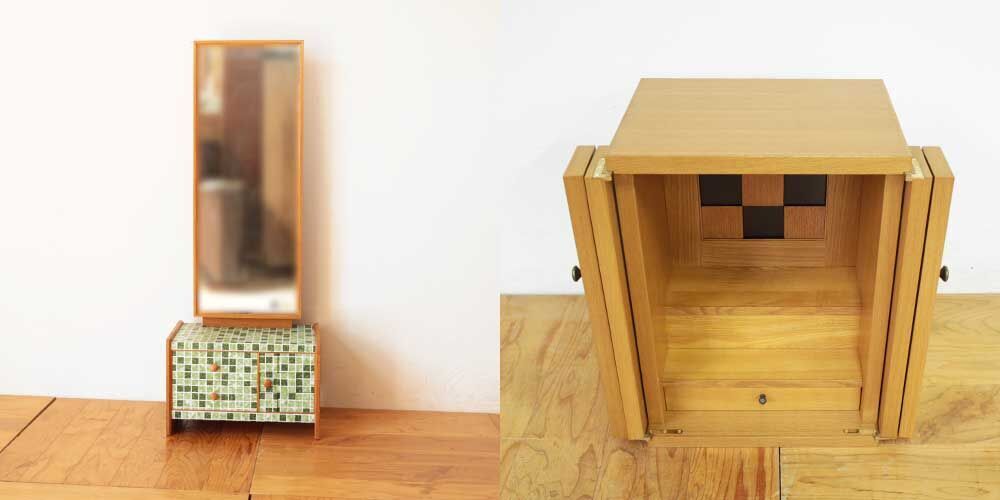 R1067:鏡台から上置型のお仏壇にリメイク！内部に面影を残してのイメージ