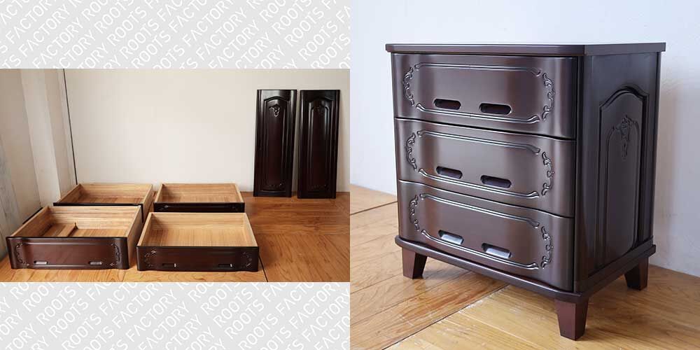 R1088:婚礼家具のブレザータンスをナイトテーブルにリメイクのイメージ
