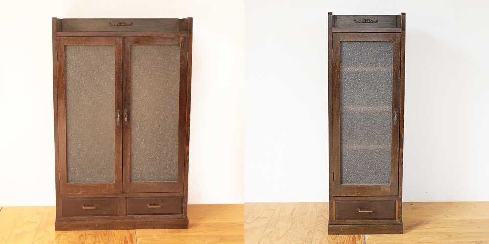 R1091:階段から搬入できるよう2枚扉の食器棚を1枚扉にリサイズのイメージ