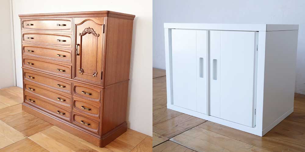 R1099:タンスと鏡台からお仏壇にリメイク!空間に馴染む仕様にのイメージ
