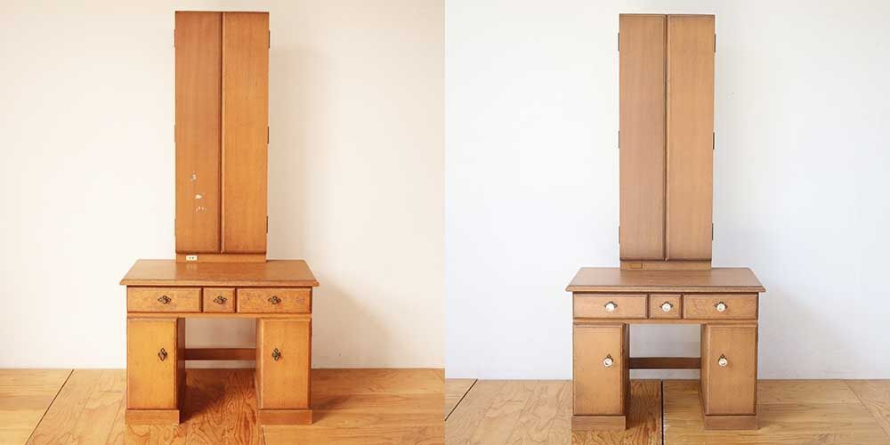 R1100:引き出しの歪みを解消！見た目も綺麗に三面鏡をレストアのイメージ