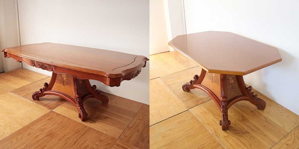 R1103:飾り彫りが美しい脚を活かし、サイドテーブルにリメイクのイメージ