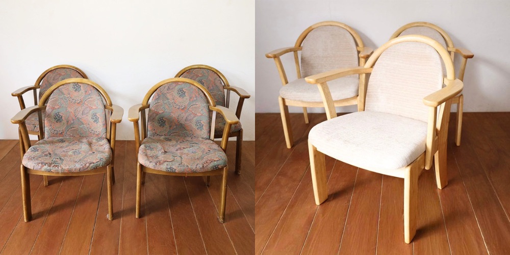R1440:ダイニングチェアをレストア。再塗装と張り替えで印象を一新のイメージ