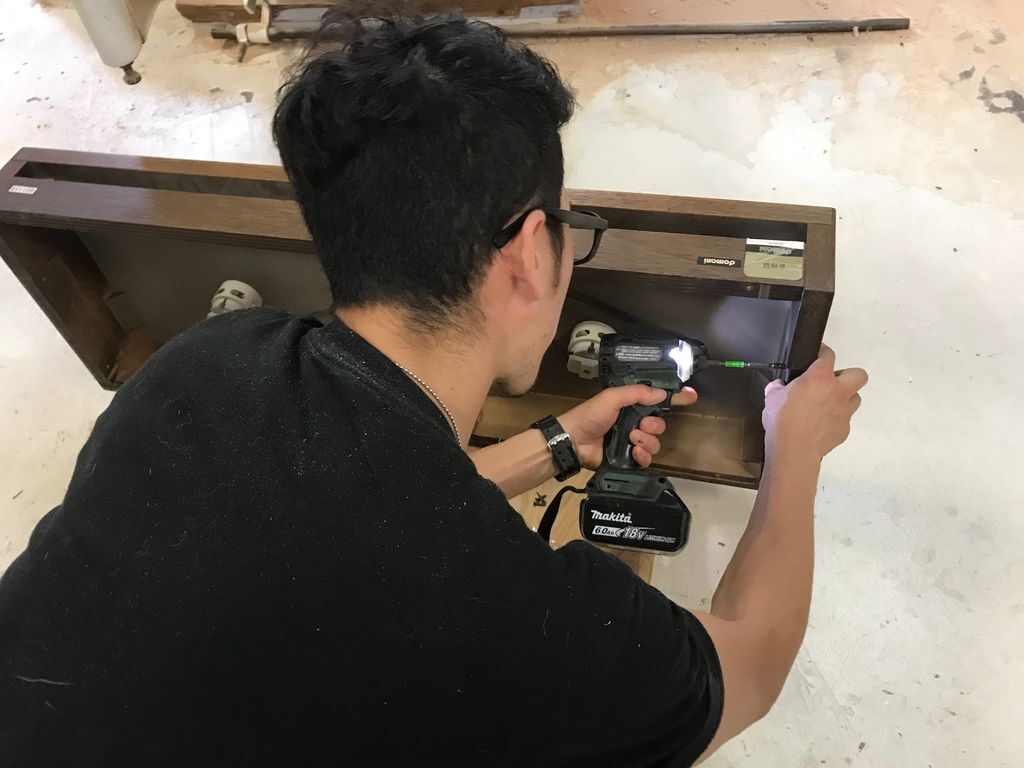 工房での作業
