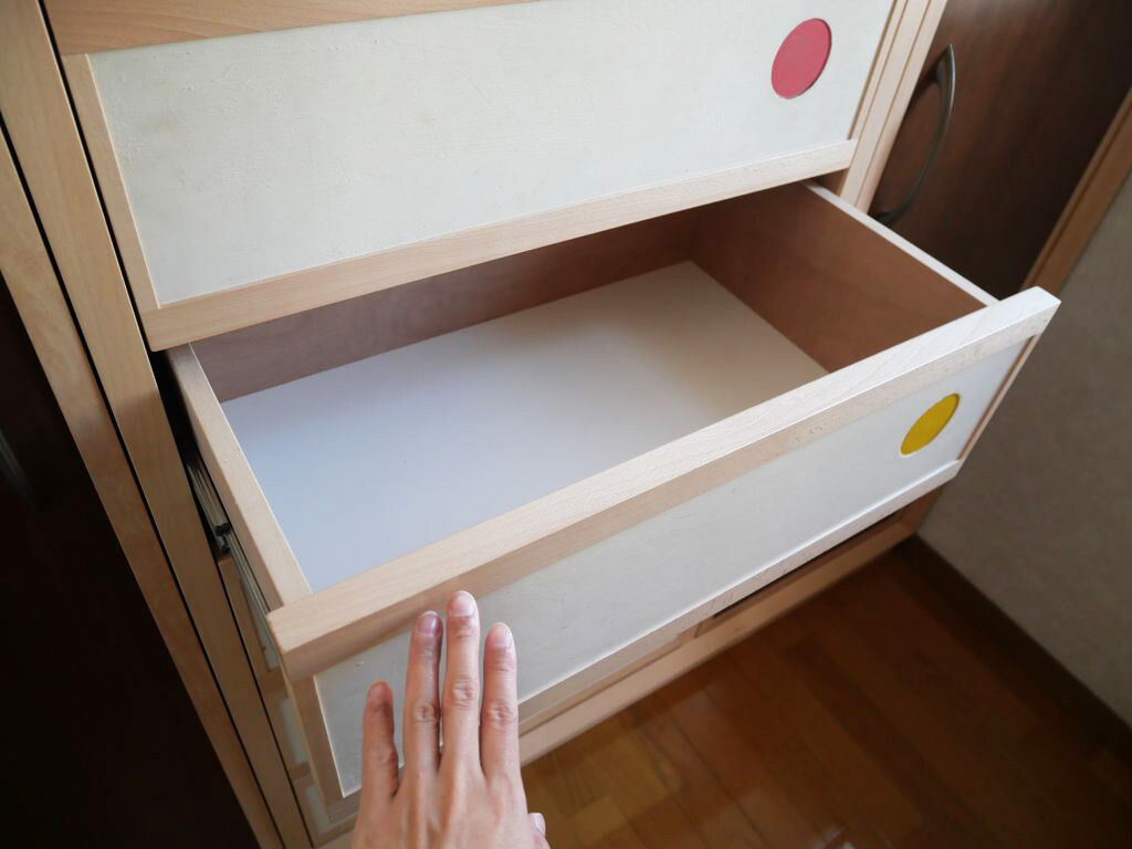 設置した収納の引き出し