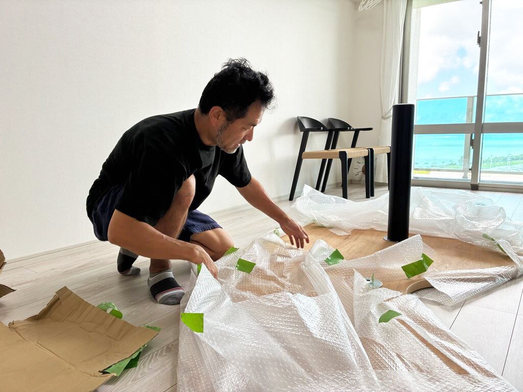 現地での組み立ての様子