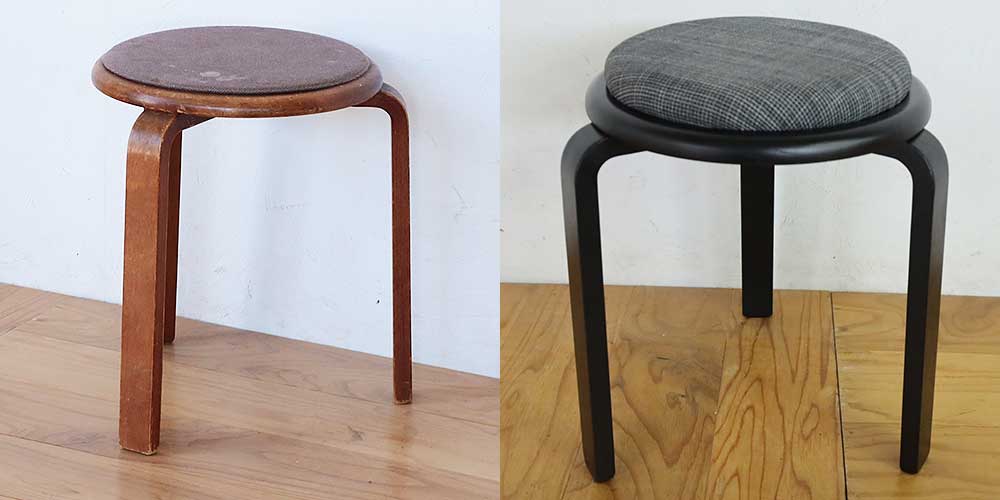 R1121:薄くなってしまったクッションも復活！スツールをリメイクのイメージ