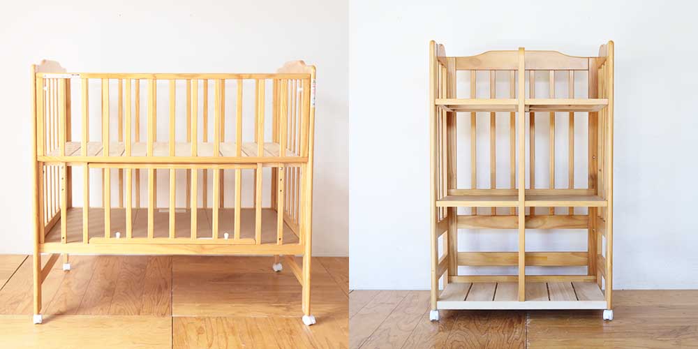 R1126:思い出の詰まったベビーベッドをランドセルラックにリメイクのイメージ