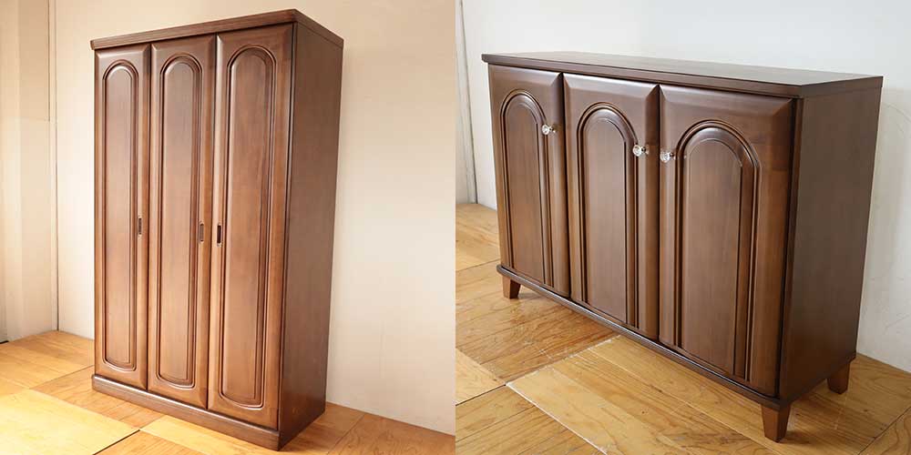 R1140:婚礼タンスをキャビネットにリメイク。新しいつまみがアクセントにのイメージ