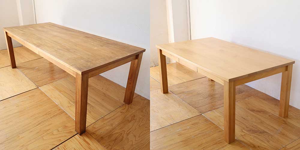 R1154:ダイニングテーブルの脚をリメイク。見た目そのまま2段階調整可能にのイメージ