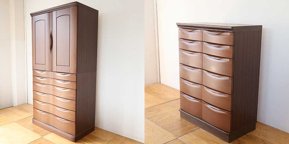 R1163:和タンスを6段チェストにリメイク。引き出し構成を変更し使いやすくのイメージ