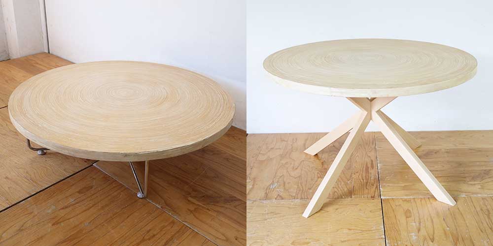 R1165:竹材のローテーブルをダイニングに。クロス脚で特別な一台にのイメージ