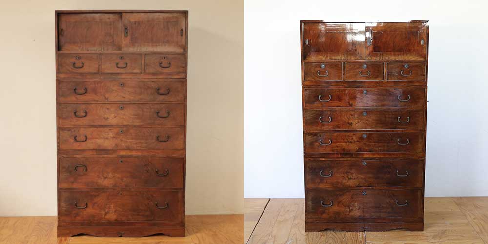 R1169:古い桐タンスをレストア。ツヤ塗装で新しい表情にのイメージ