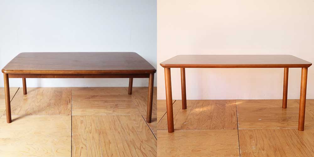 R1179:搬入が大変なダイニングテーブルをリサイズ。ねじ込み脚で着脱可能にのイメージ