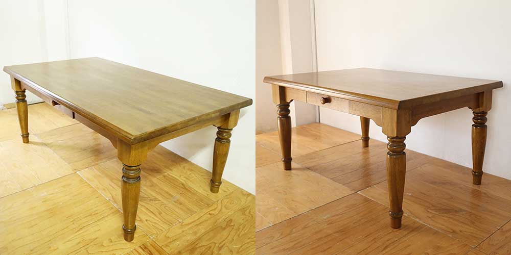 R1194:デザインも引き出しもそのまま。テーブルを40cm小さくリサイズのイメージ